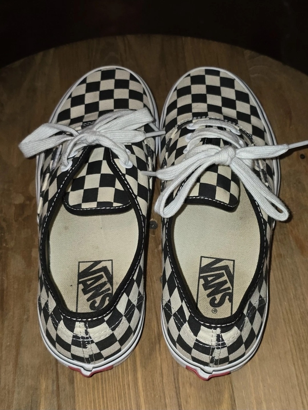 VANS Authentic Iconic Checkerboard Black & White Canvas Sneakers M6 W7.5 - Picture 6 of 8